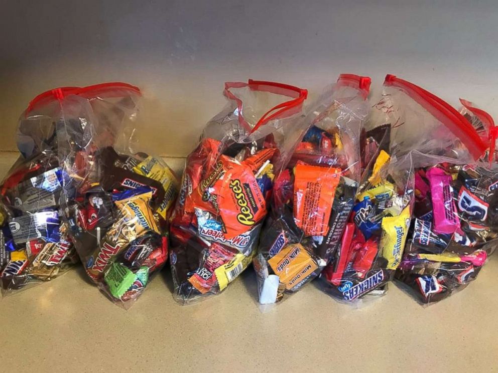 PHOTO: Marilee Bradley of Lincoln, Nebraska, has six children who collected a great deal of candy this Halloween. 