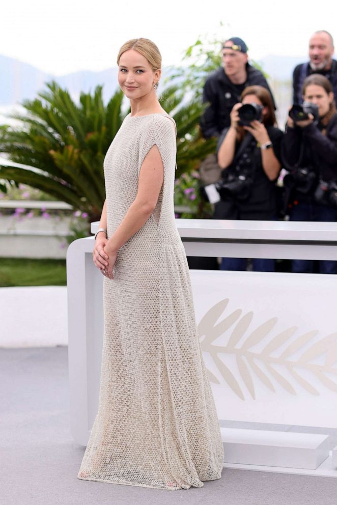 PHOTO: Jennifer Lawrence attends the "Bread And Roses" photocall at the 76th annual Cannes film festival at Palais des Festivals, May 21, 2023 in Cannes, France.