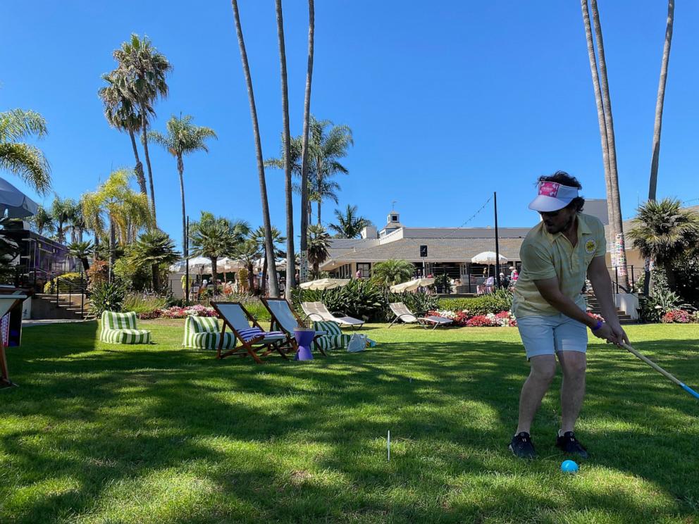 PHOTO: Croquet on the lawn at The Cantinas Taco Bell pop-up.