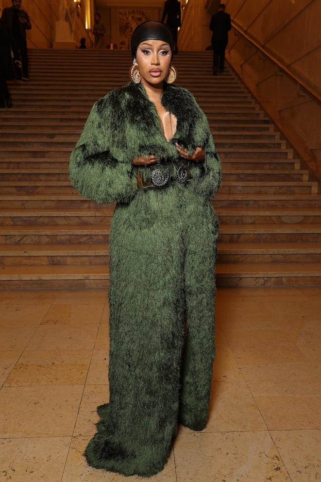 PHOTO: Cardi B attends the Balmain Womenswear Spring-Summer 2025 show as part of Paris Fashion Week, Sept. 25, 2024, in Paris.