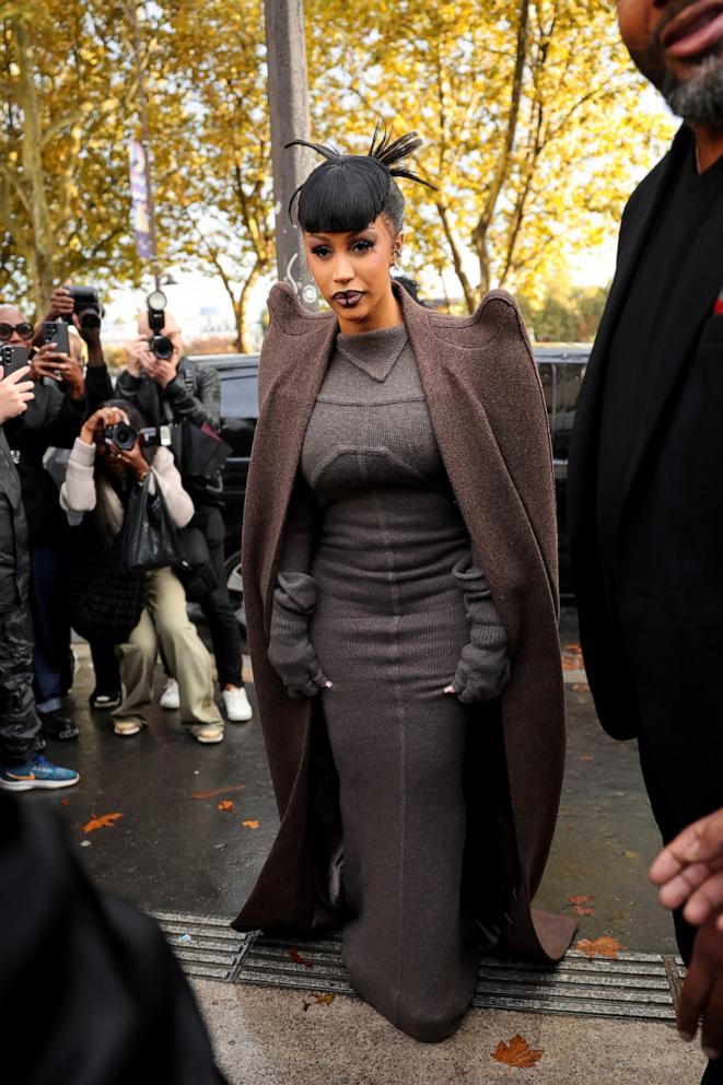 PHOTO: Cardi B attends the Rick Owens Womenswear Spring-Summer 2025 show as part of Paris Fashion Week, Sept. 26, 2024, in Paris.