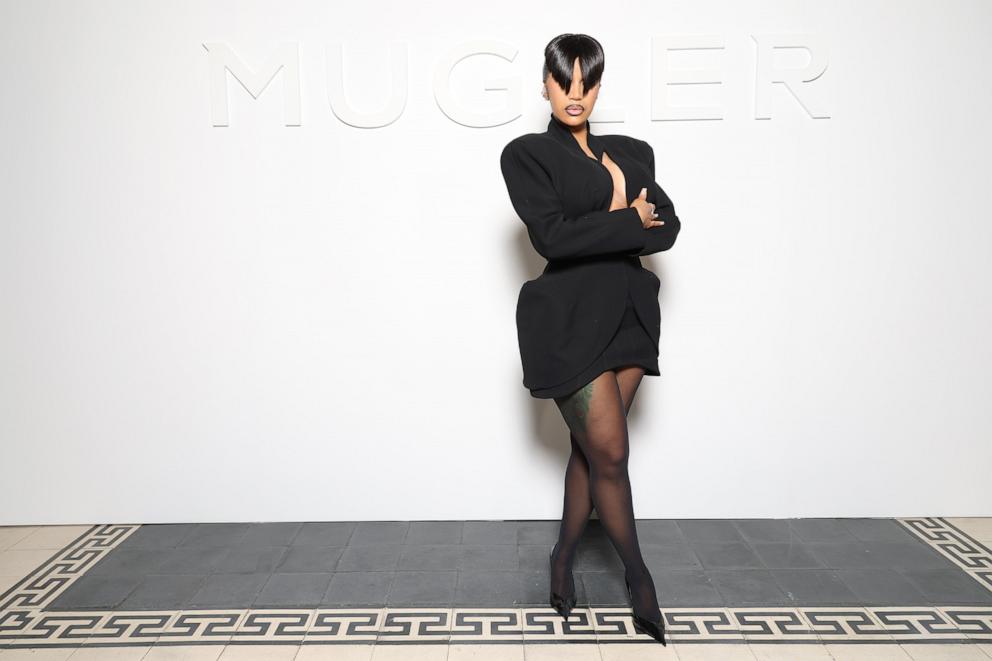 PHOTO: Cardi B attends the Mugler Womenswear Spring-Summer 2025 show as part of Paris Fashion Week, Sept. 26, 2024, in Paris.