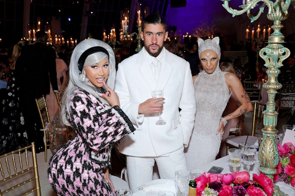 PHOTO: Cardi B, Bad Bunny, and Doja Cat attend The 2023 Met Gala Celebrating "Karl Lagerfeld: A Line Of Beauty" at The Metropolitan Museum of Art, May 1, 2023, in New York.