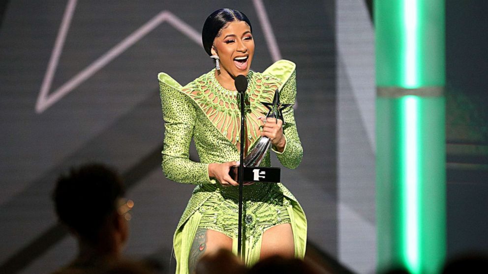 PHOTO:Cardi B accepts the Album of the Year award for 'Invasion of Privacy' onstage at the 2019 BET Awards at Microsoft Theater, June 23, 2019, in Los Angeles.