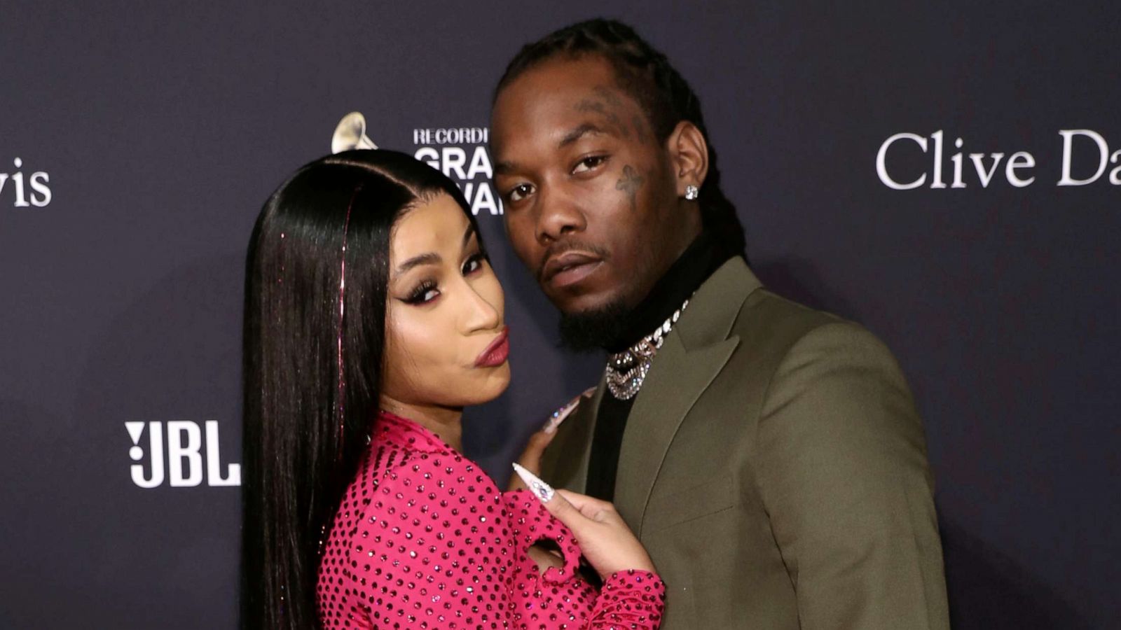 PHOTO: Cardi B, left, and Offset arrive at the Pre-Grammy Gala And Salute To Industry Icons in Beverly Hills, Calif., Jan. 25, 2020.