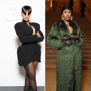 PHOTO: Cardi B is seen in three different looks for Paris Fashion Week, Sept. 2024, in Paris. 