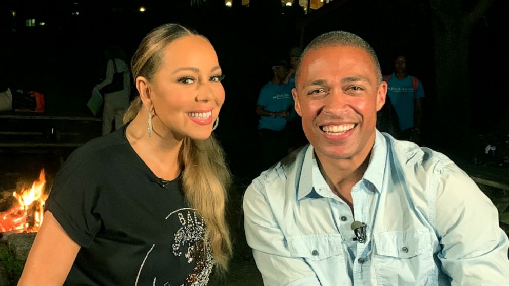 PHOTO: ABC News' T.J. Holmes chats with Mariah Carey about her most recent projects.