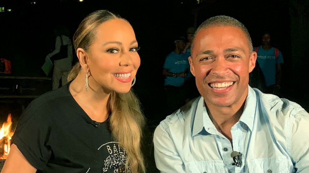 PHOTO: ABC News' T.J. Holmes chats with Mariah Carey about her most recent projects.