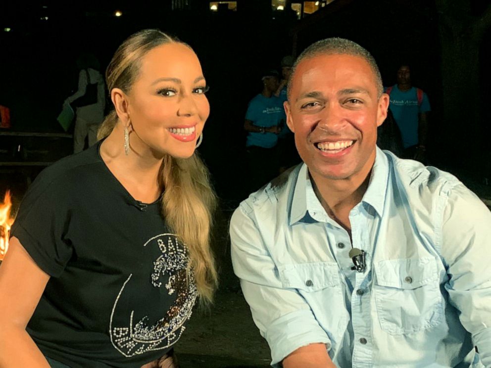 PHOTO: ABC News' T.J. Holmes chats with Mariah Carey about her most recent projects.
