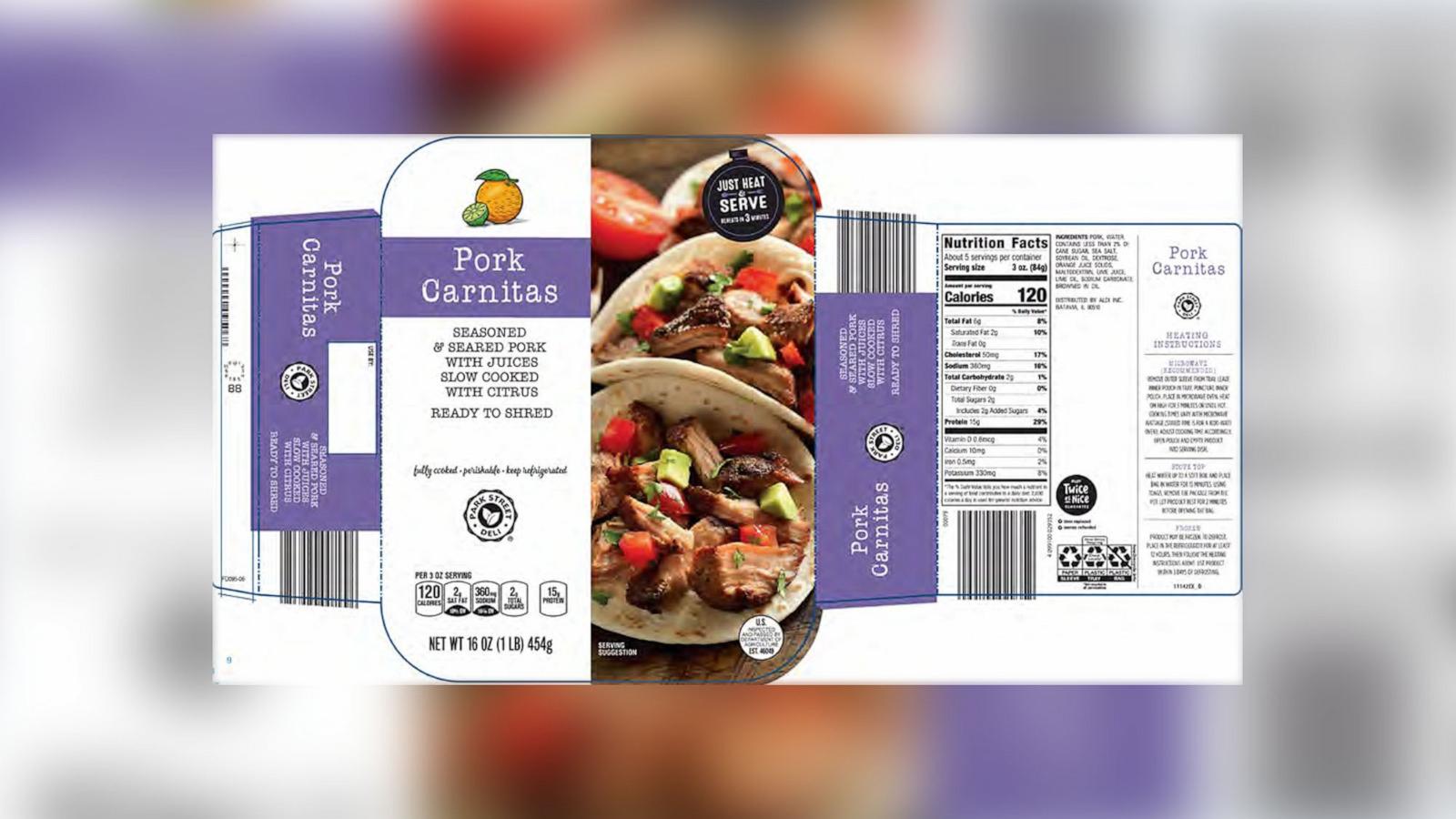 PHOTO: Cargill pork carnitas products are being recalled.