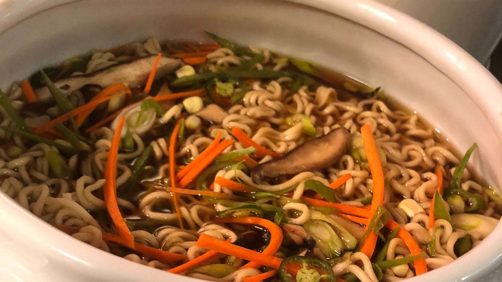 PHOTO: Carla Hall prepares her fresh corn stock to make Ramen.