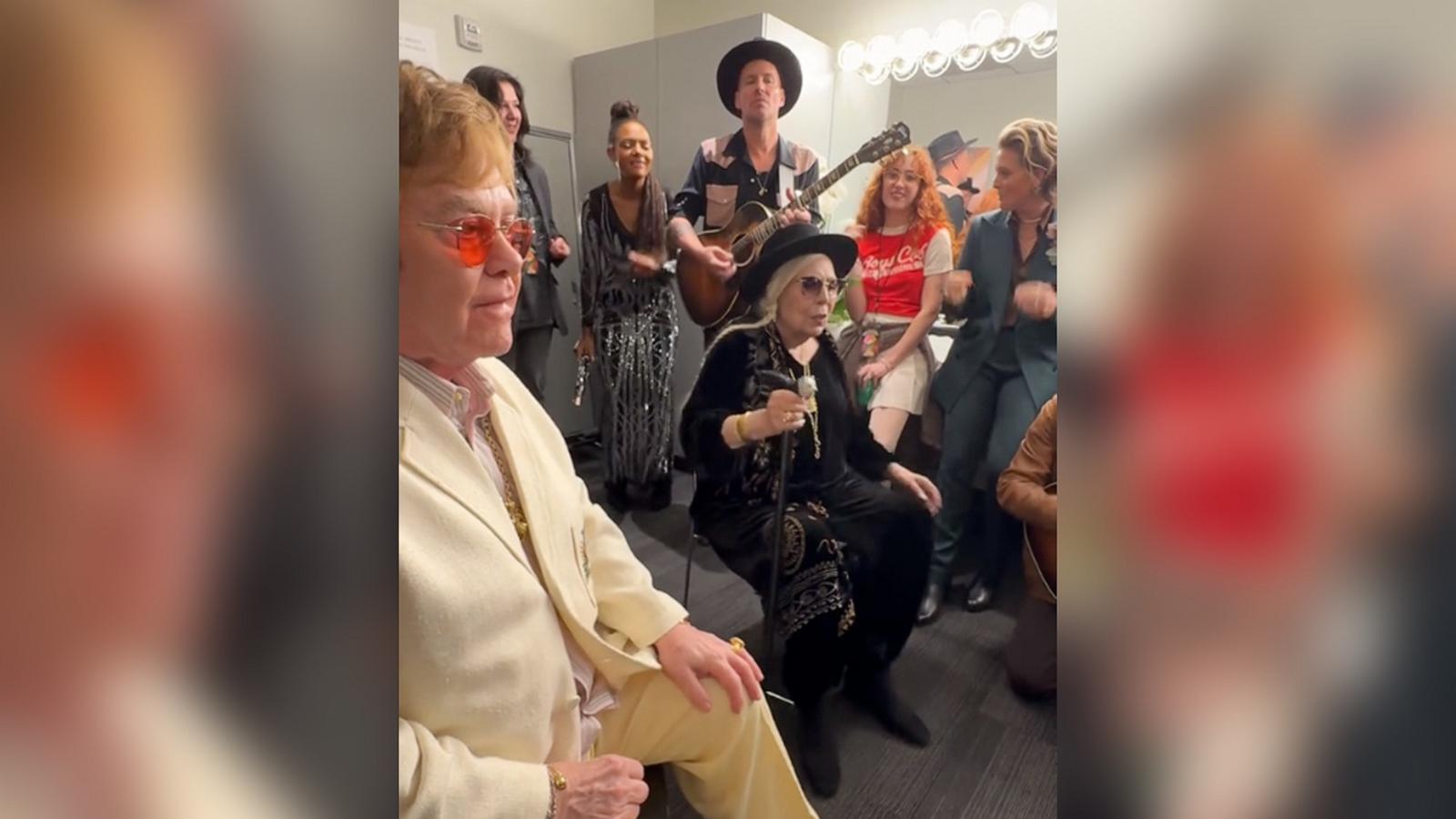 PHOTO: Brandi Carlile, Elton John, Chappell Roan, Joni Mitchell, Lucy Dacus, Allison Russell, Blake Mills and more appear in this screengrab from a video Carlile shared on TikTok.