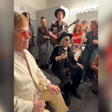 PHOTO: Brandi Carlile, Elton John, Chappell Roan, Joni Mitchell, Lucy Dacus, Allison Russell, Blake Mills and more appear in this screengrab from a video Carlile shared on TikTok.