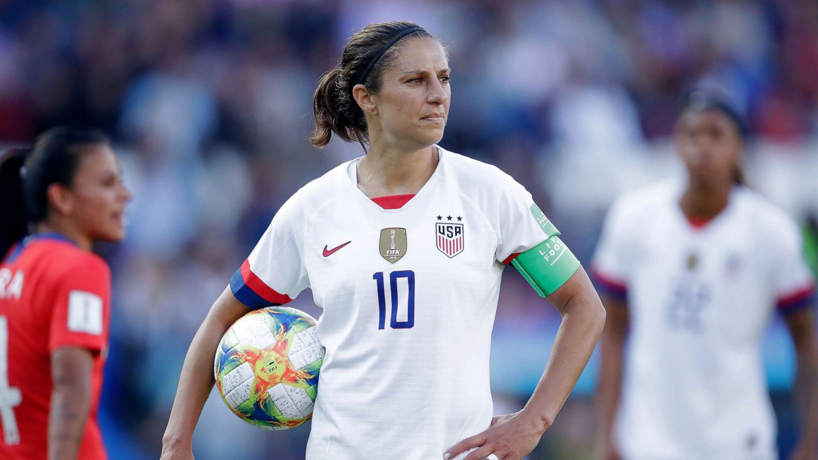 PHOTO: Carli Lloyd of USA Women during the World Cup Women match between USA v Chile at the Parc des Princes on June 16, 2019, in Paris.