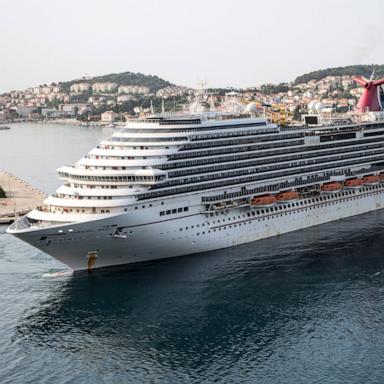 PHOTO: In this May 20, 2020, file photo, the Carnival Magic cruise ship is shown in Dubrovnik.