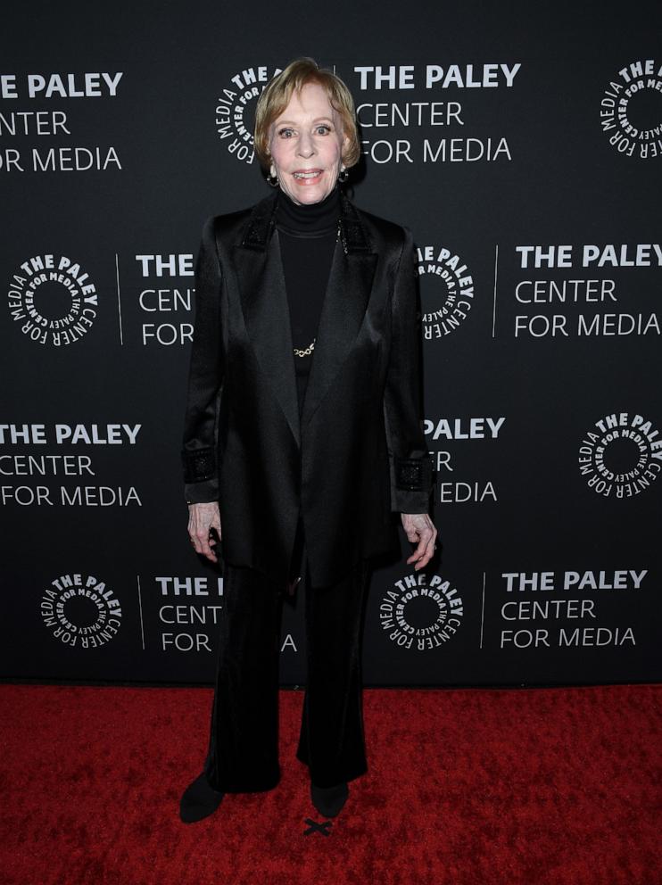 PHOTO: Carol Burnett arrives at the "Bob Mackie: Naked Illusion": A Legendary Evening With Bob Mackie, Carole Burnett, RuPaul Charles, Cher & Friends at Directors Guild Of America on May 13, 2024 in Los Angeles.