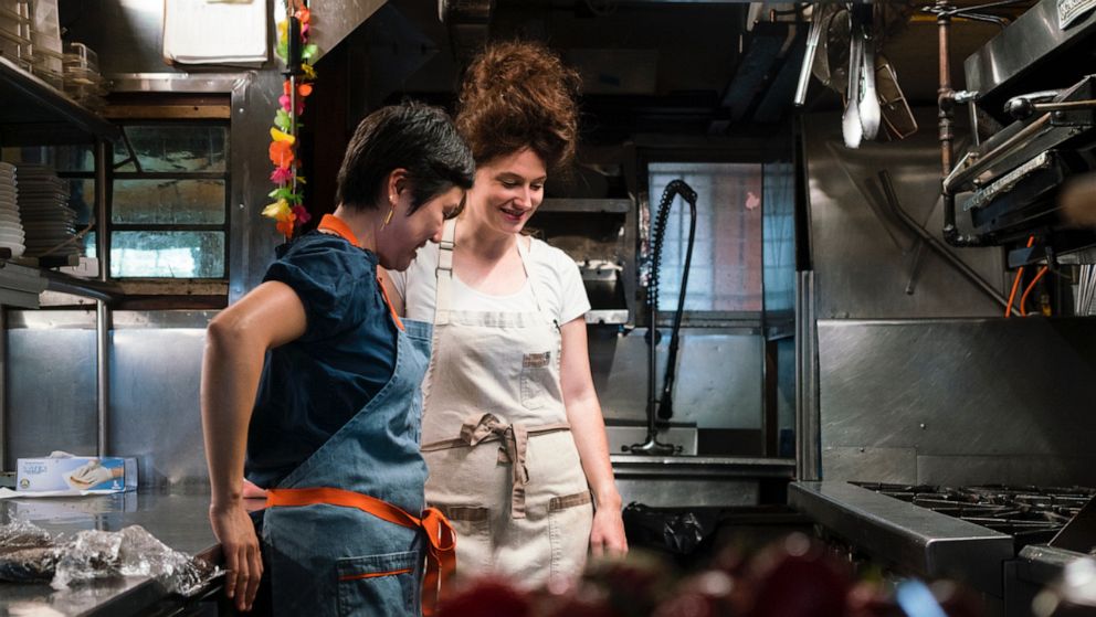 PHOTO: Chef Caroline Schiff films in the kitchen for the production of "Her Name is Chef."