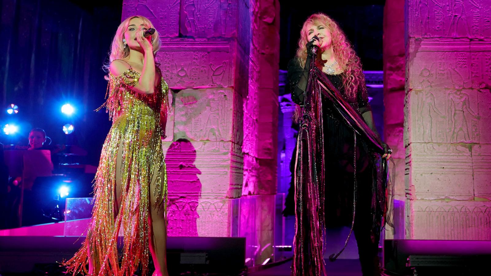 PHOTO: Sabrina Carpenter and Stevie Nicks perform onstage during the 2026 Met Gala celebrating "Costume Art" at the Metropolitan Museum of Art on May 04, 2026 in New York City.