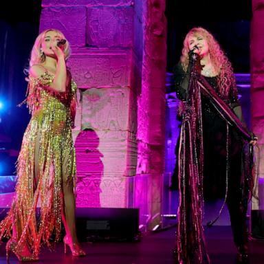 PHOTO: Sabrina Carpenter and Stevie Nicks perform onstage during the 2026 Met Gala celebrating "Costume Art" at the Metropolitan Museum of Art on May 04, 2026 in New York City.