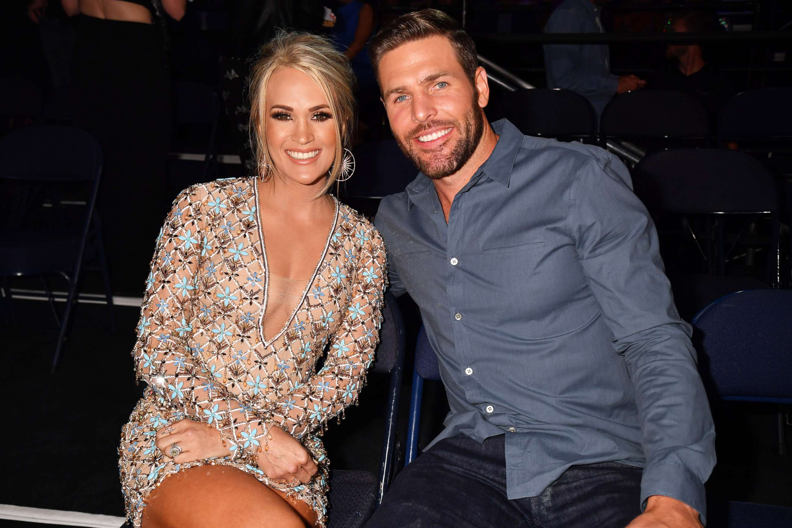PHOTO: Carrie Underwood and Mike Fisher attend the 2019 CMT Music Awards at Bridgestone Arena on June 05, 2019 in Nashville, Tn.