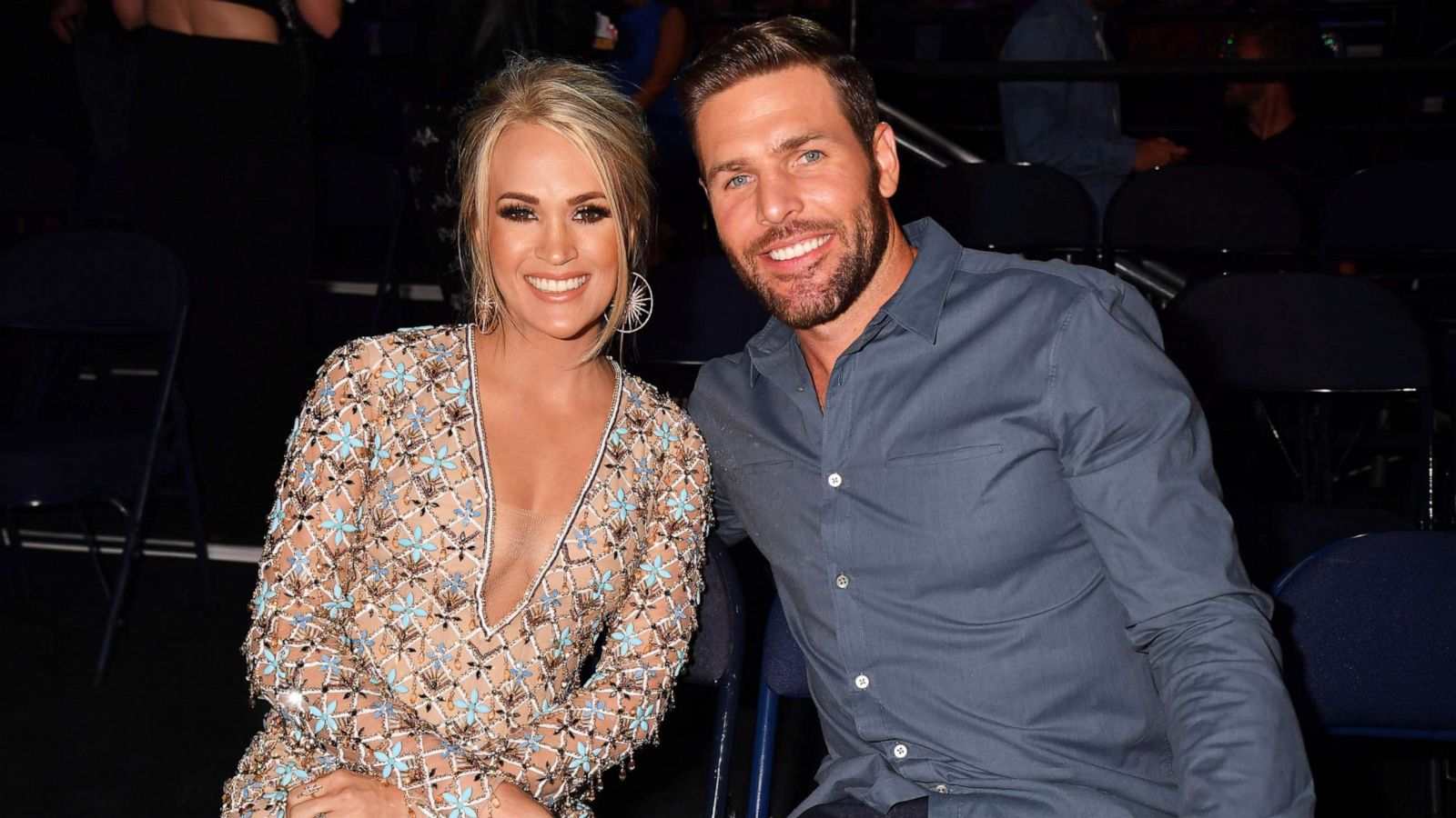 PHOTO: Carrie Underwood and Mike Fisher attend the 2019 CMT Music Awards at Bridgestone Arena on June 05, 2019 in Nashville, Tn.