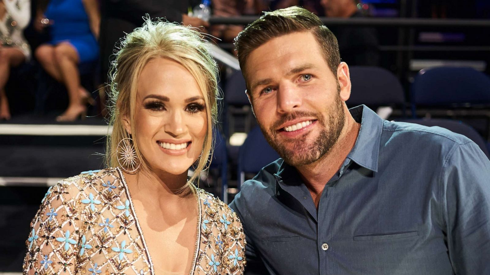 PHOTO: In this June 5, 2019, file photo, Carrie Underwood and Mike Fisher attend the 2019 CMT Music Awards in Nashville.