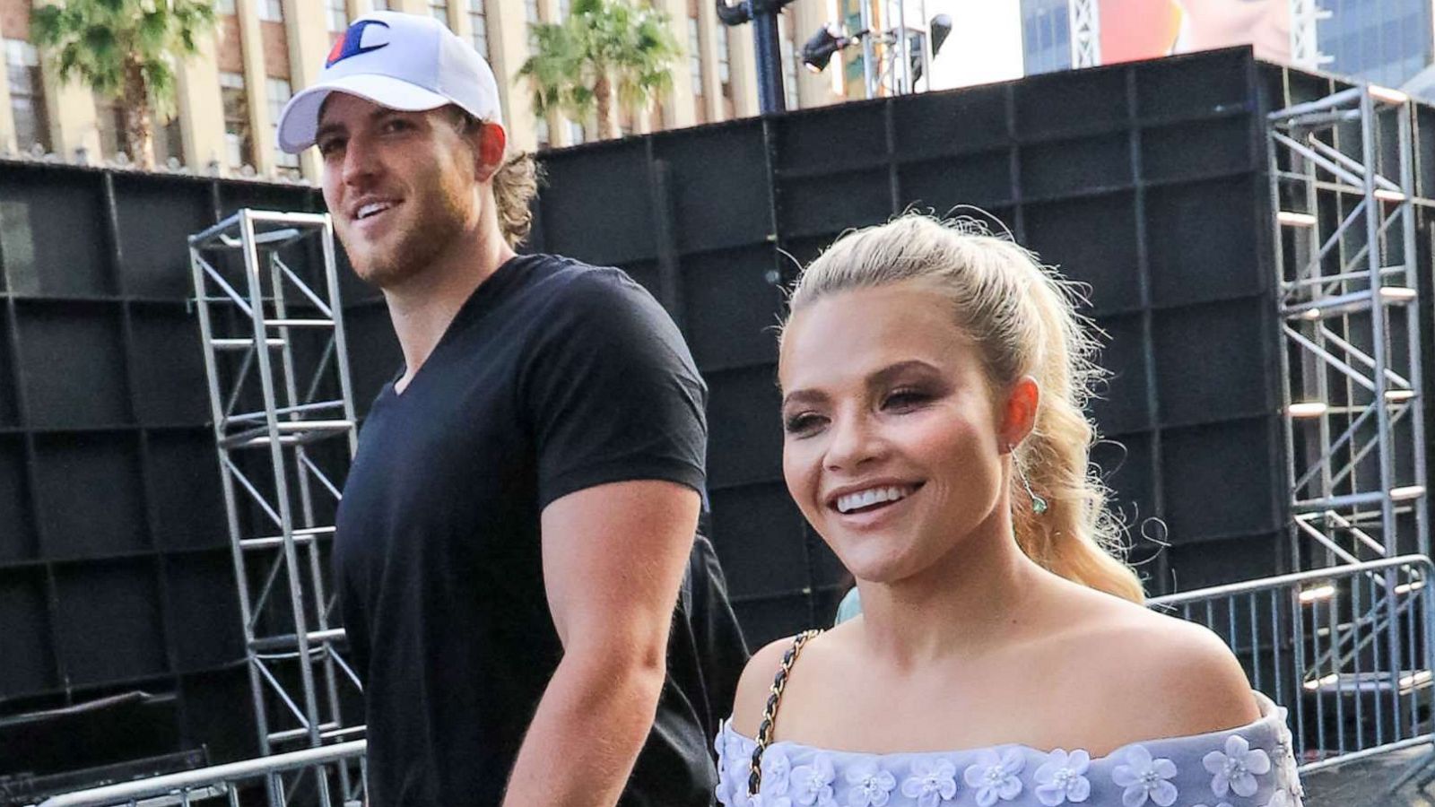 PHOTO: Carson Mcallister and Witney Carson attend a premiere, May 10, 2018, in Los Angeles.