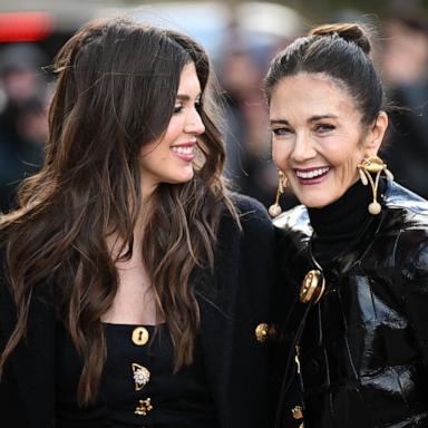 PHOTO: Jessica Altman and Lynda Carter attends the Schiaparelli Haute Couture Spring-Summer 2025 show as part of Paris Fashion Week, Jan. 27, 2025, in Paris.