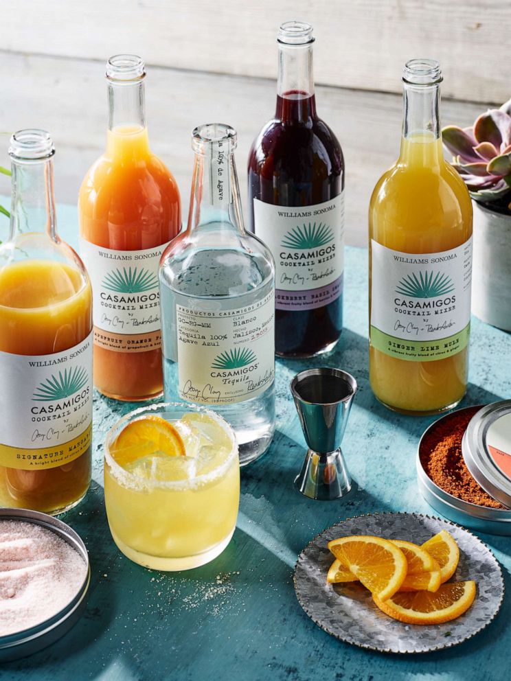 PHOTO: Handcrafted cocktail mixes from Casamigos and Williams Sonoma make margarita making even easier.