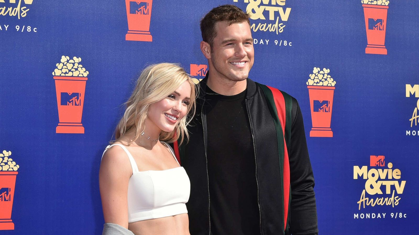 PHOTO: Cassie Randolph and Colton Underwood attend the 2019 MTV Movie & TV Awards at Barker Hangar on June 15, 2019, in Santa Monica, Calif.