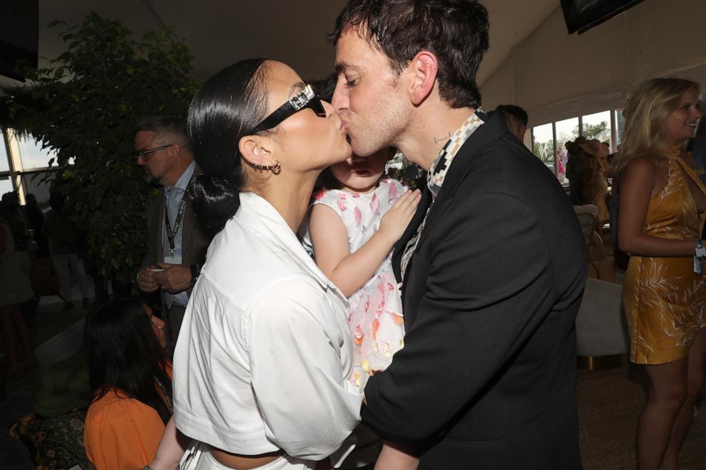 PHOTO: In this May 21, 2022, file photo, Cassie Ventura and Alex Fine attend The 147th Preakness in Baltimore, Maryland.