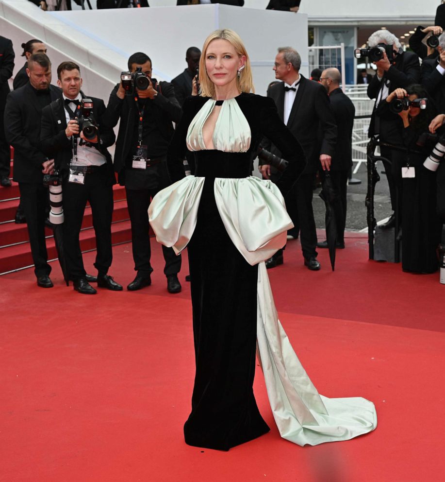PHOTO: Cate Blanchett arrives for the premiere of the film "Killers of the Flower Moon" during the 76th edition of the Cannes Film Festival at Palais des Festivals, May 20, 2023, in Cannes, France