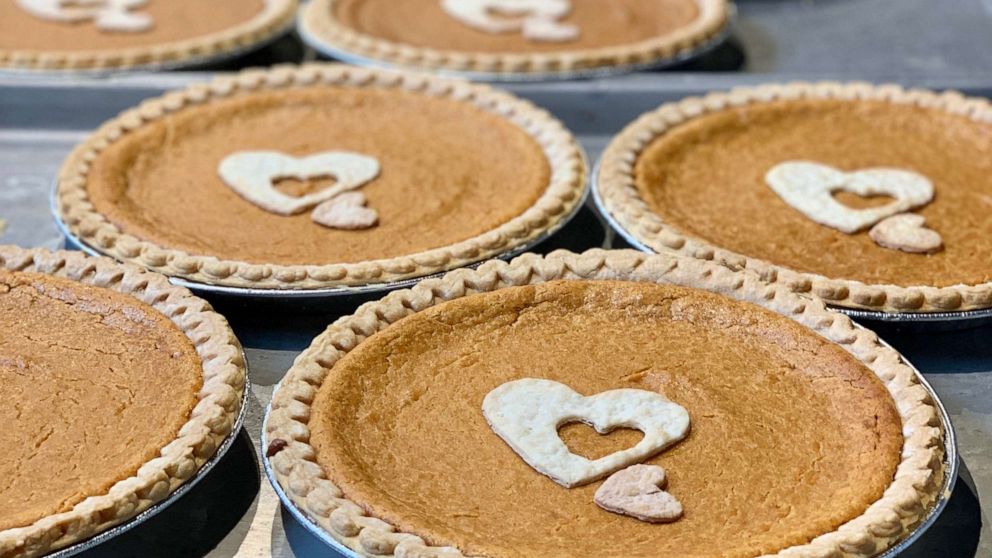 PHOTO: 50 sweet potato pies baked at Create Catering in Minneapolis for a delivery at Arts Us in St. Paul, Minnesota.