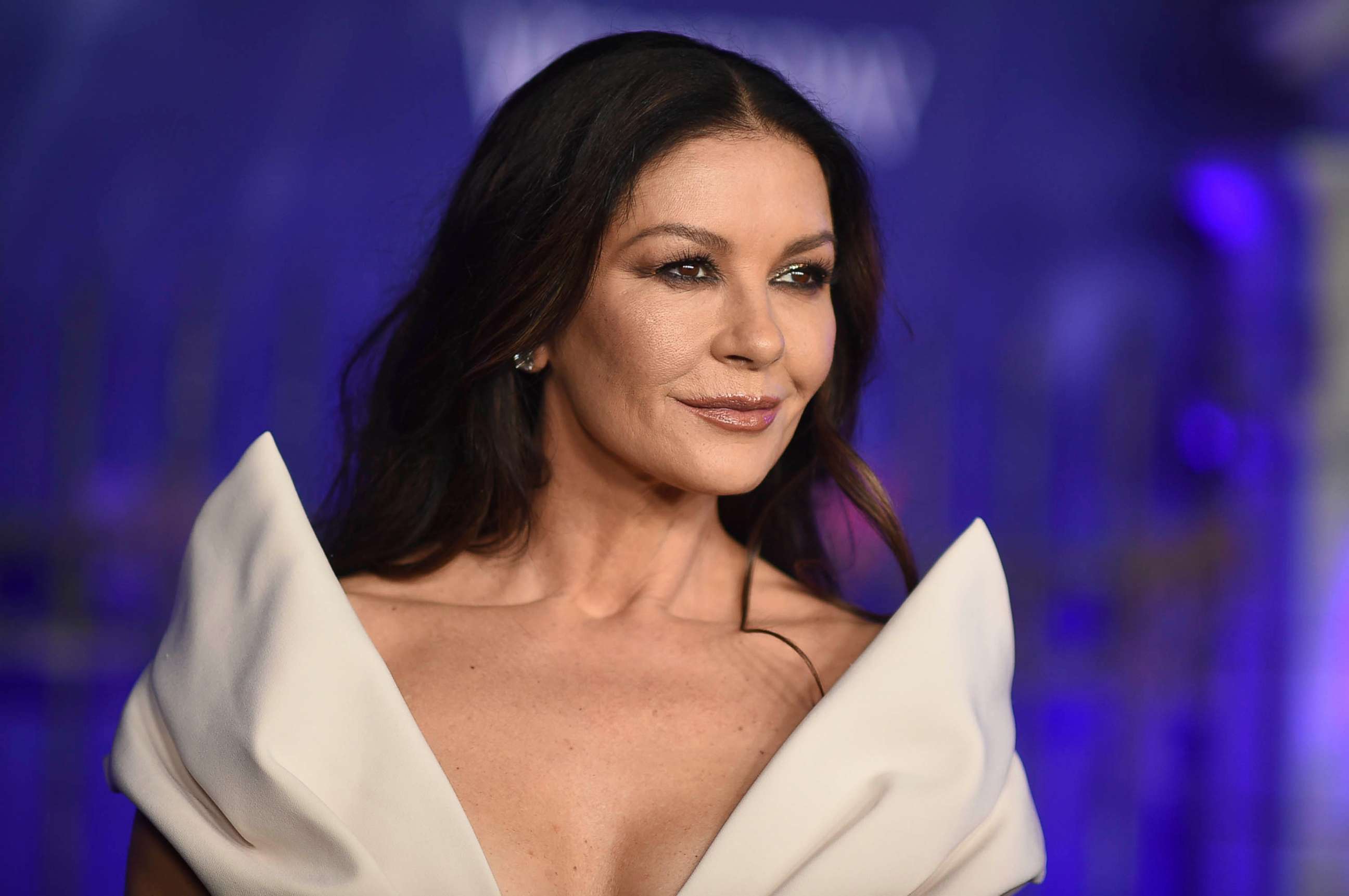 PHOTO: Catherine Zeta-Jones arrives at the premiere of "Wednesday" on Wednesday, Nov. 16, 2022, at Hollywood Legion Theater Post 43 in Los Angeles. 