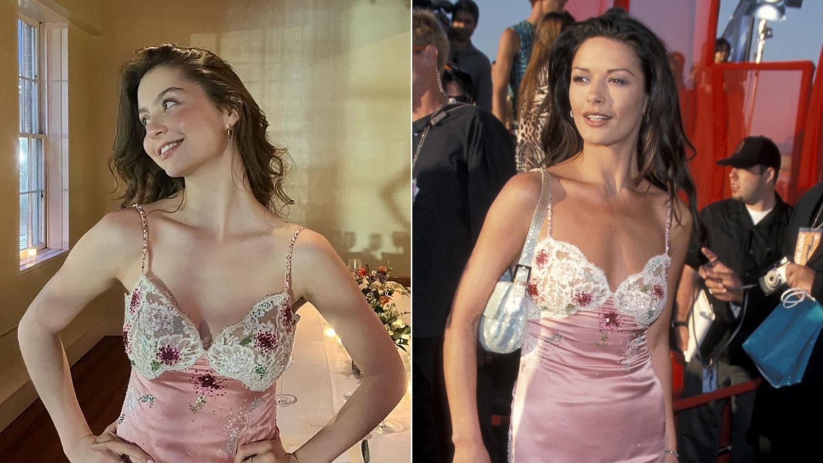 PHOTO: Carys Douglas, right, is seen in an image posted to her Instagram. Catherine Zeta Jones at the 1999 MTV Movie Awards.