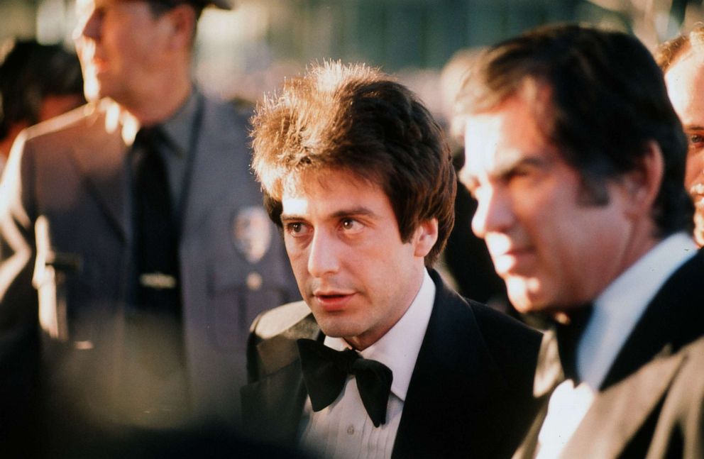 LOS ANGELES,CA - APRIL 2,1974: Actor Al Pacino arrives to the 46th Academy Awards at Dorothy Chandler Pavilion in Los Angeles,California. (Photo by Michael Montfort/Michael Ochs Archives/Getty Images)
