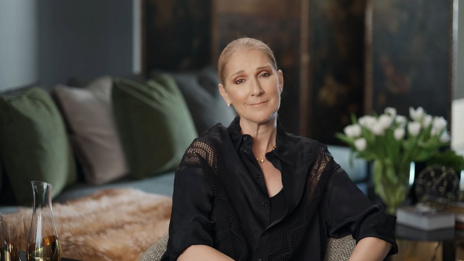 PHOTO: In this screen grab taken from a video posted to her YouTube account, Celine Dion talks about her health issues that are causing her to cancel some of her shows.