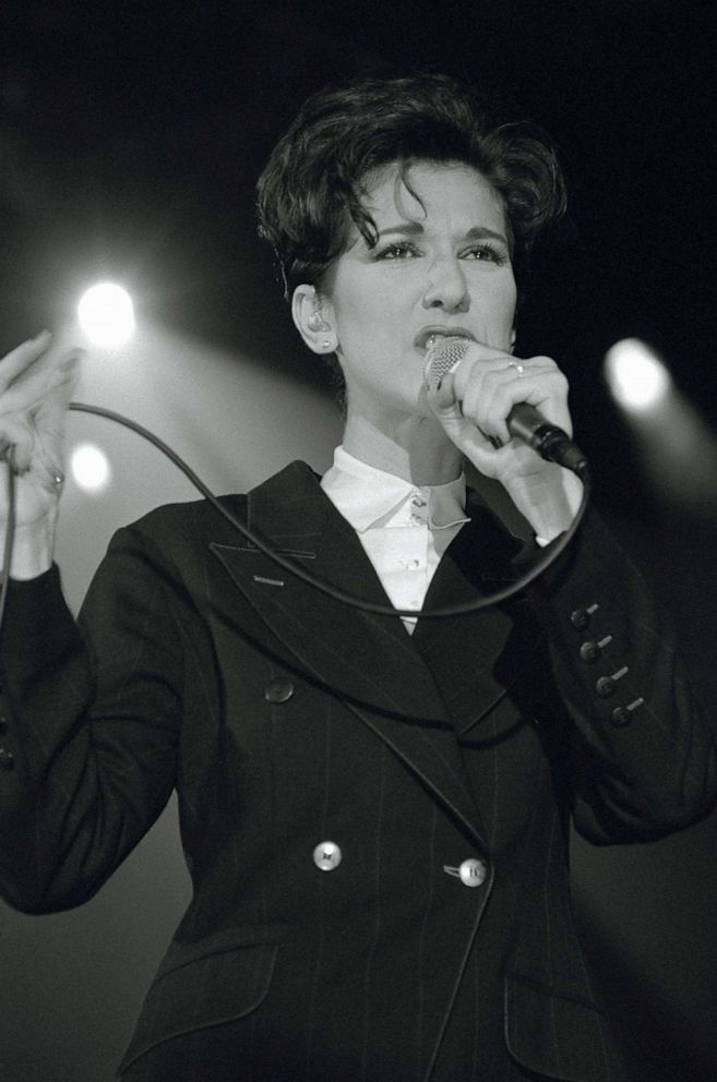 PHOTO: Celine Dion performing on stage in London, circa 1992.