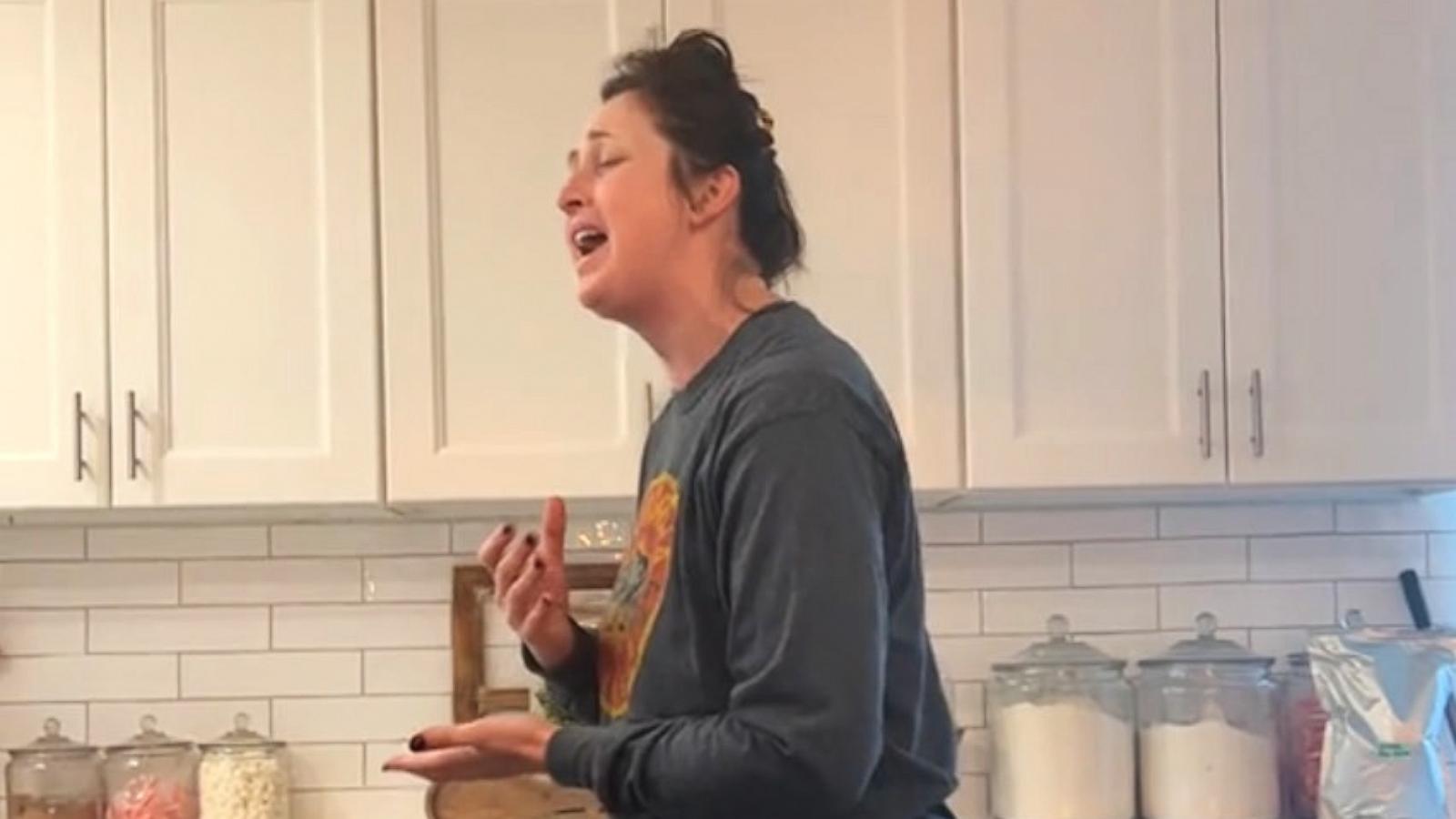 PHOTO: Stephanie Ferrett, who shares TikTok videos under the @heyyymommm username, is going viral for her at-home rendition of Celine Dion’s iconic song, “My Heart Will Go On.”