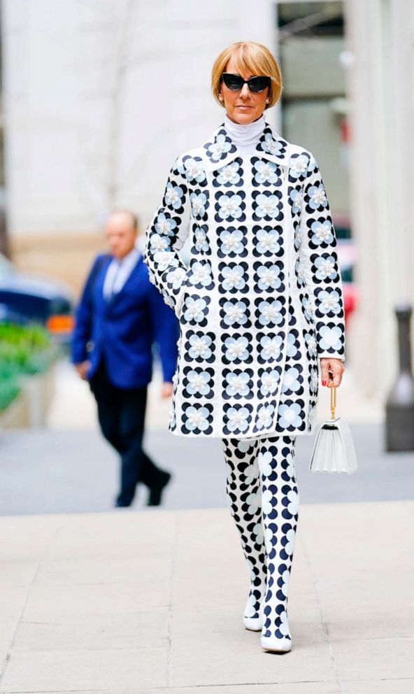PHOTO: Celine Dion wears Moncler Richard Quinn Fall 2020 on March 3, 2020 in New York City.