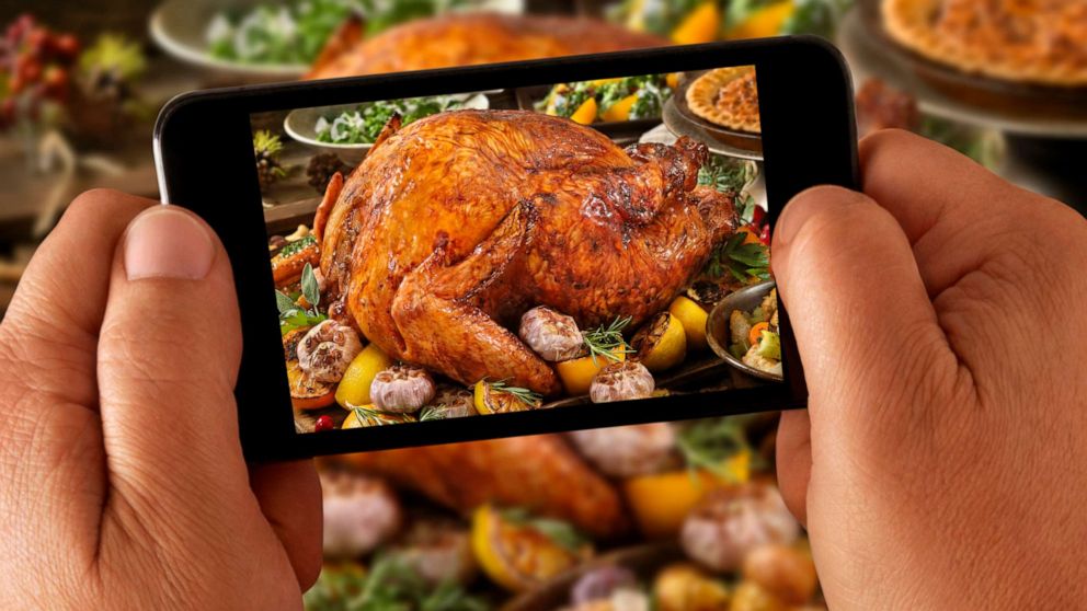 PHOTO: In this undated file photo, a person takes a photo of their holiday turkey dinner.