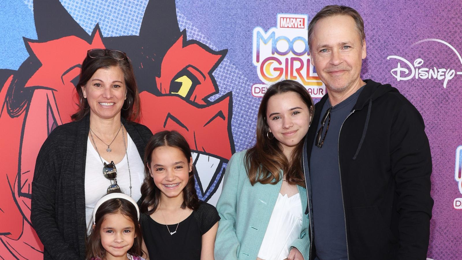PHOTO: Chad Lowe, Kim Painter, Nixie Lowe, Fiona Lowe and Mabel Lowe attend the Red Carpet Premiere Event for "Moon Girl And Devil Dinosaur" at Walt Disney Studios, February 04, 2023 in Burbank, Calif.