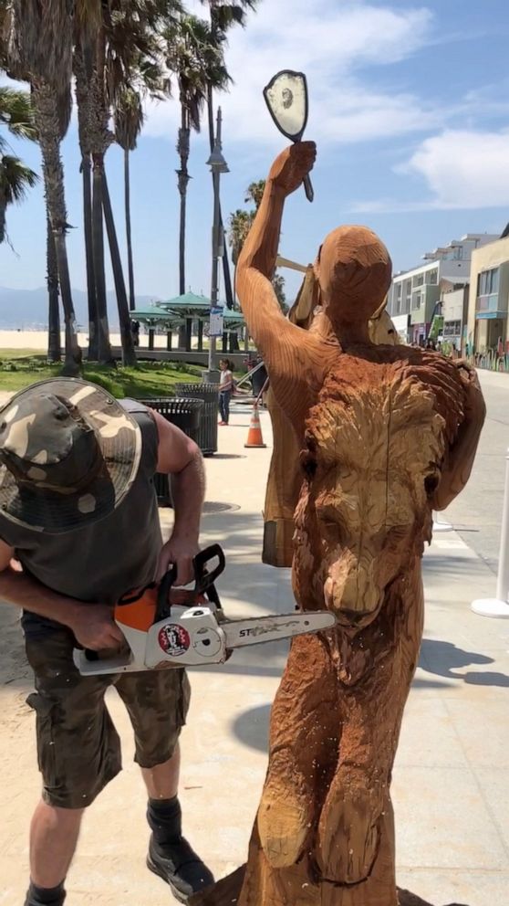 PHOTO: Stacy Poitras's rendition of the seven deadly sins sculpture, Venice, CA. 