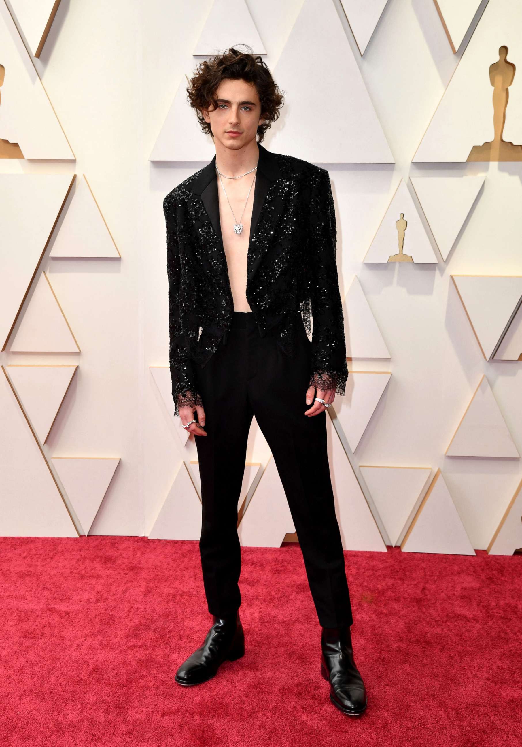 PHOTO: Timothee Chalamet attends the 94th Oscars at the Dolby Theatre in Hollywood, California on March 27, 2022.
