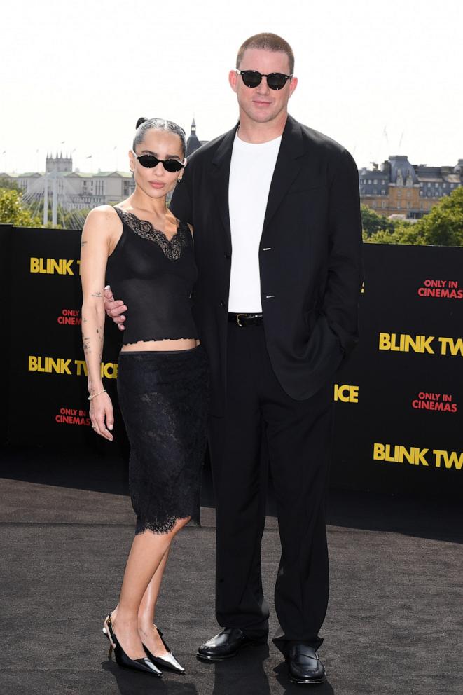 PHOTO: Zoe Kravitz and Channing Tatum attend the photocall for "Blink Twice," Aug. 18, 2024, in London.