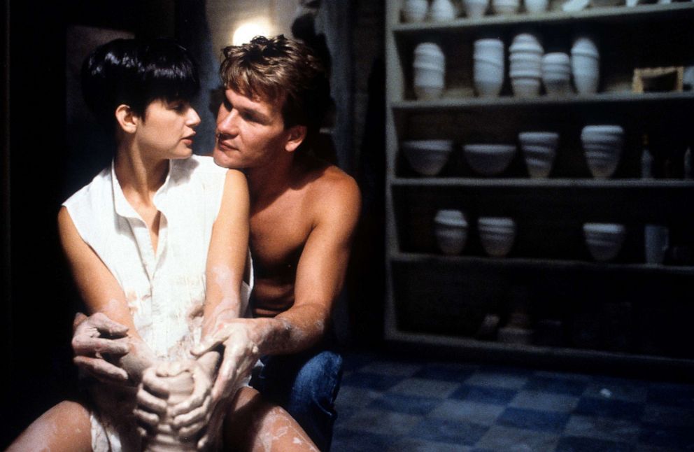  Demi Moore is embraced by Patrick Swayze successful a country from the movie 'Ghost', 1990.