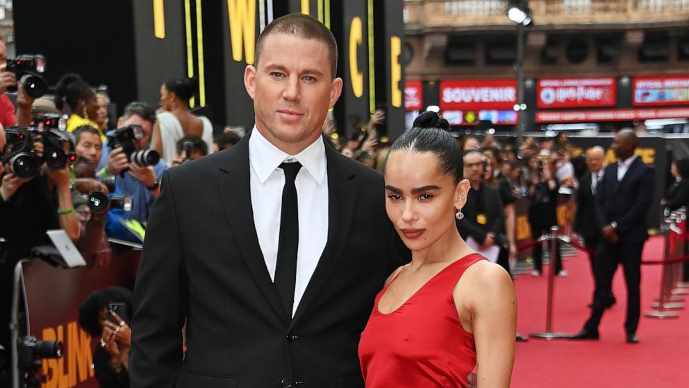 PHOTO: Channing Tatum and Zoe Kravitz attend the European Premiere of "Blink Twice" at Odeon Luxe Leicester Square, Aug. 9, 2024, in London.