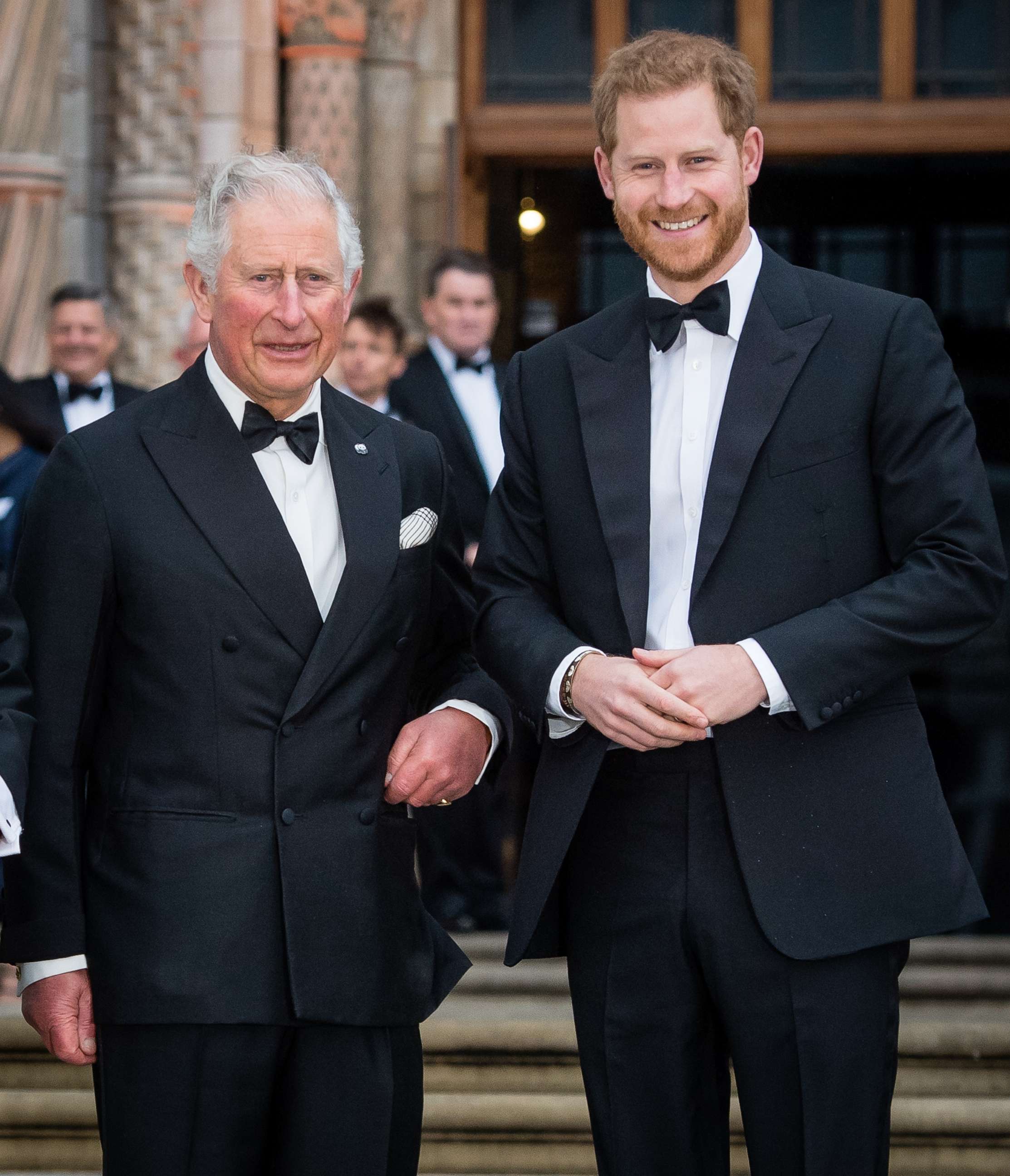 PHOTO: King Charles III and Prince Harry attend the "Our Planet" global premiere at the Natural History Museum,April 4, 2019, in London.