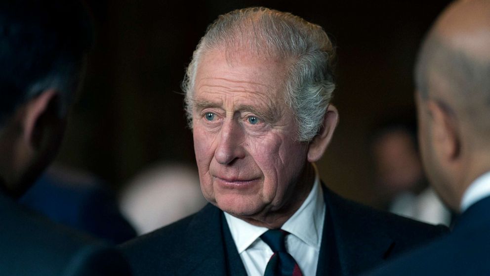 PHOTO: King Charles III hosts a reception to celebrate British South Asian communities, in the Great Gallery at the Palace of Holyroodhouse on Oct. 3, 2022 in Dunfermline, Scotland.