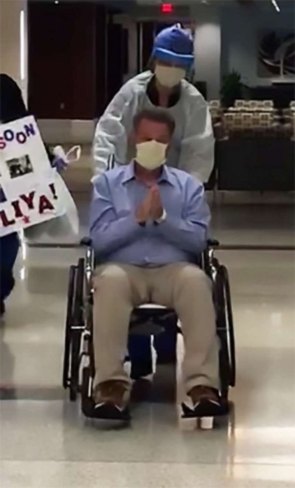 PHOTO: Dr. Charles Iliya leaves Texas Health Presbyterian Hospital in Dallas, April 11, 2020.